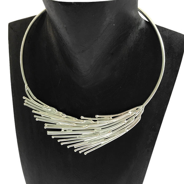 Collier "Feuille", argenté ou doré