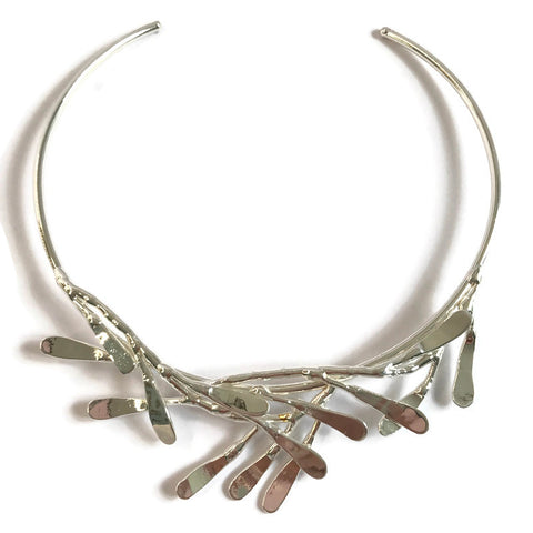 Collier "Végétal", argenté ou doré