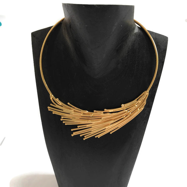 Collier "Feuille", argenté ou doré