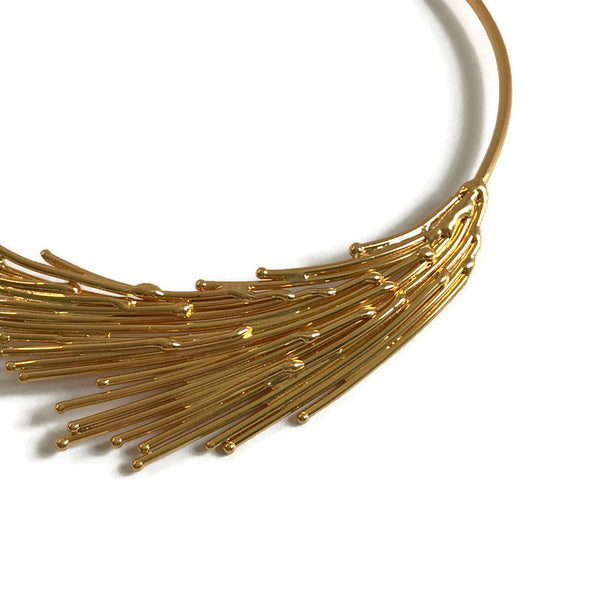 Collier "Feuille", argenté ou doré